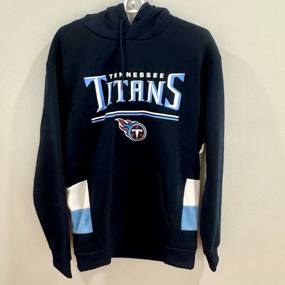 NFL Tennessee Titans team logo navy pullover hoodie size medium NWT - Picture 1 of 7